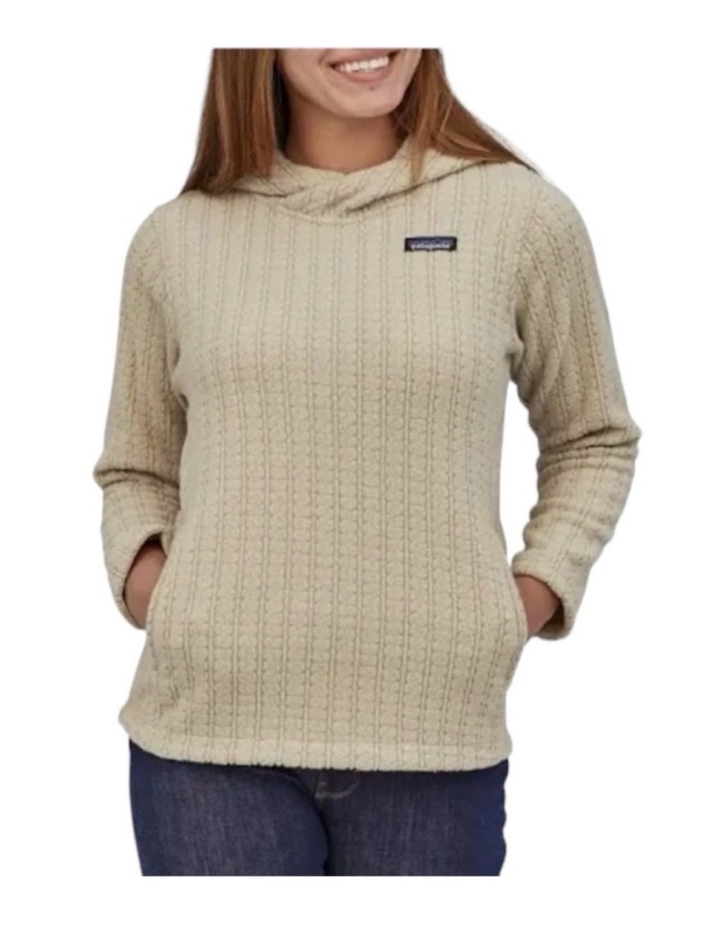 Patagonia Women's Cable Capra Hoody in Cream size XS